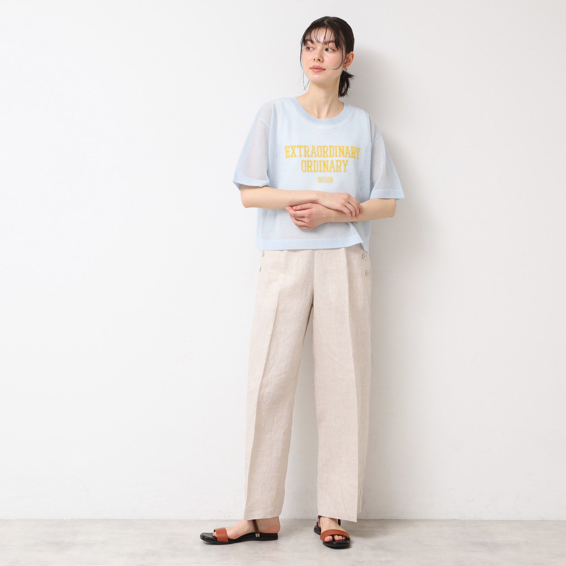 Dessin「【洗える】シースルーロゴニット」|ニット・セーター|