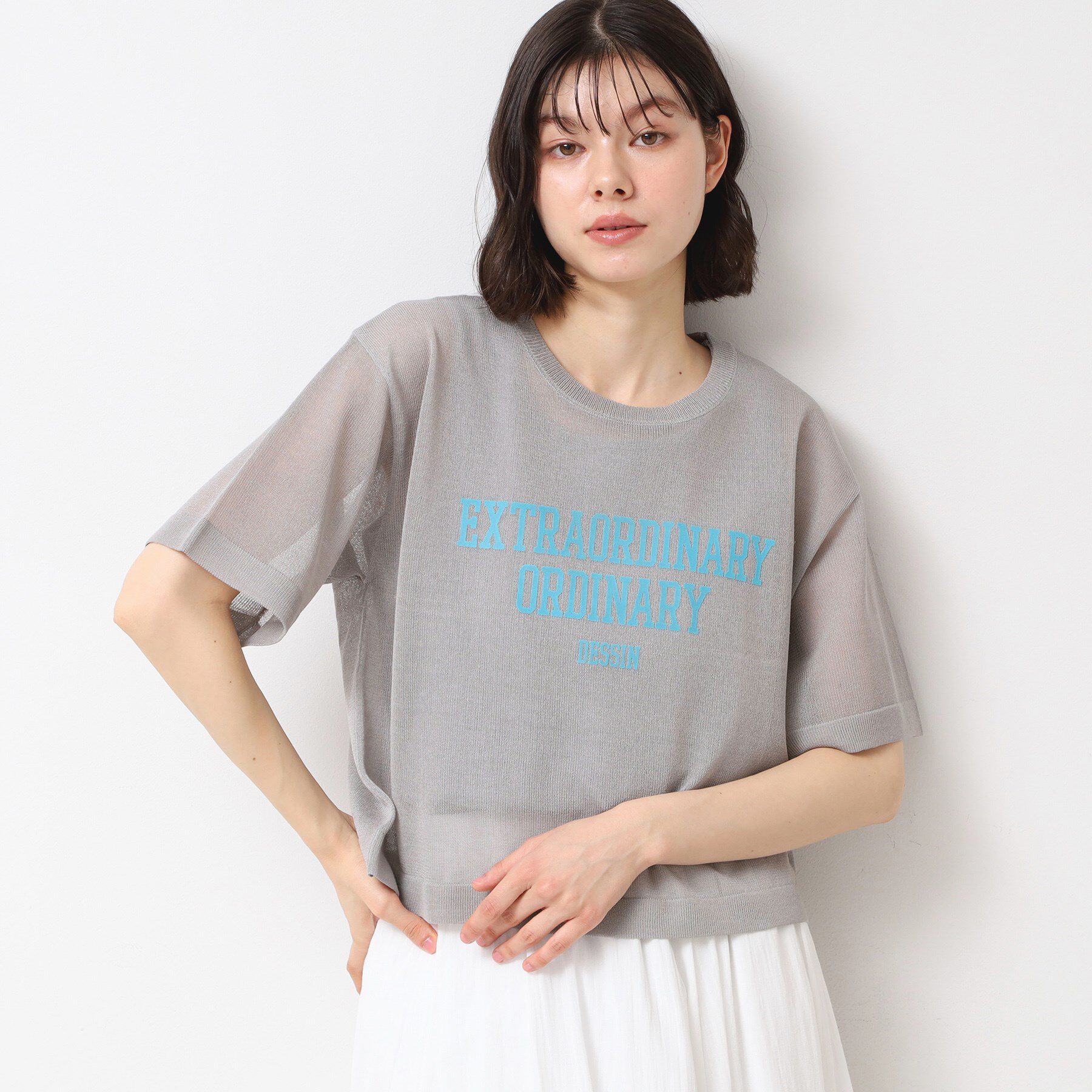 Dessin「【洗える】シースルーロゴニット」|ニット・セーター|