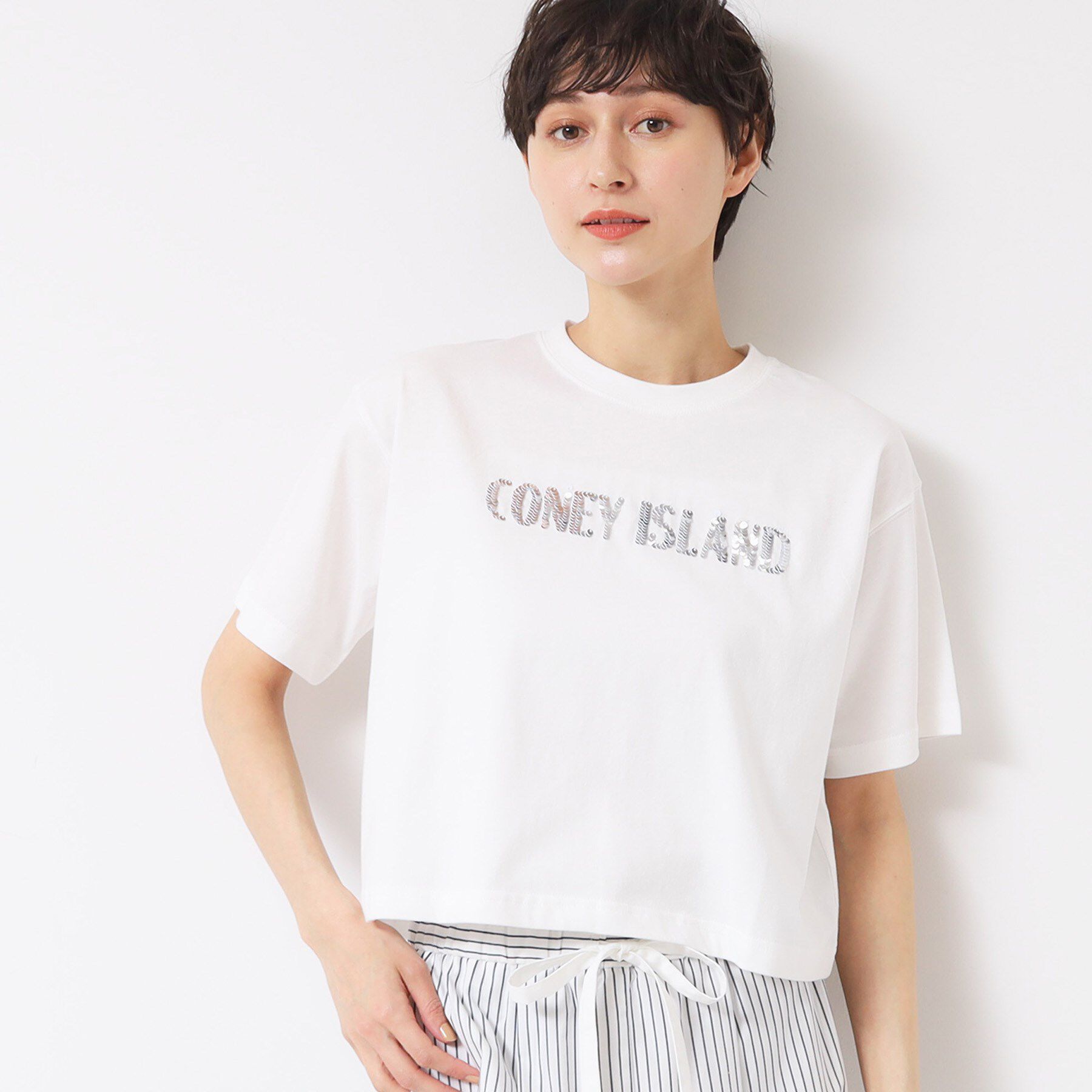 Dessin「【洗える】スパンコールロゴTシャツ（XS～L）」|Tシャツ・カットソー|