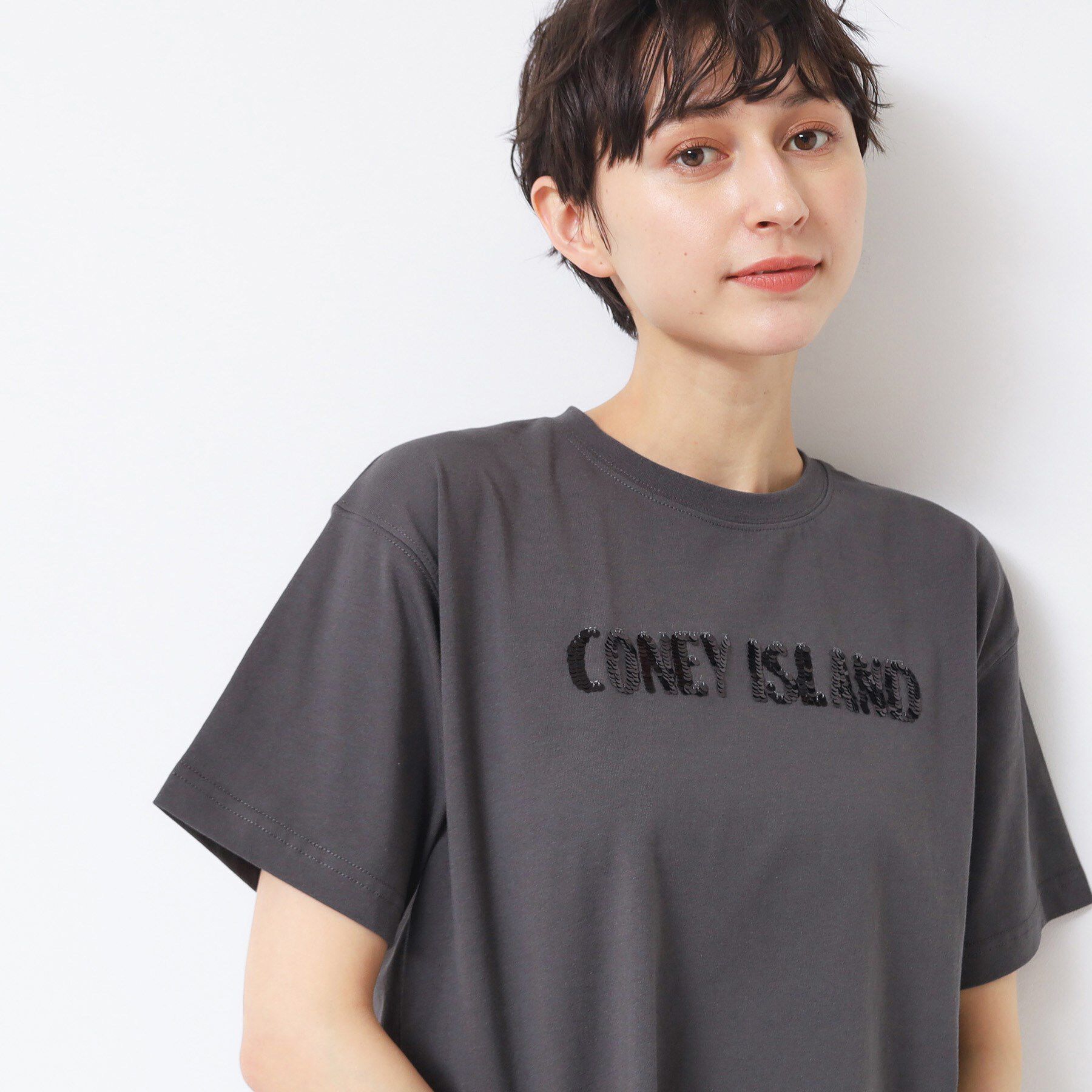 Dessin「【洗える】スパンコールロゴTシャツ（XS～L）」|Tシャツ・カットソー|