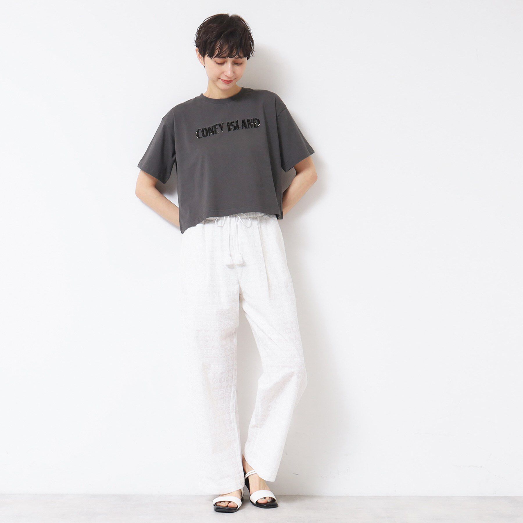 Dessin「【洗える】スパンコールロゴTシャツ（XS～L）」|Tシャツ・カットソー|