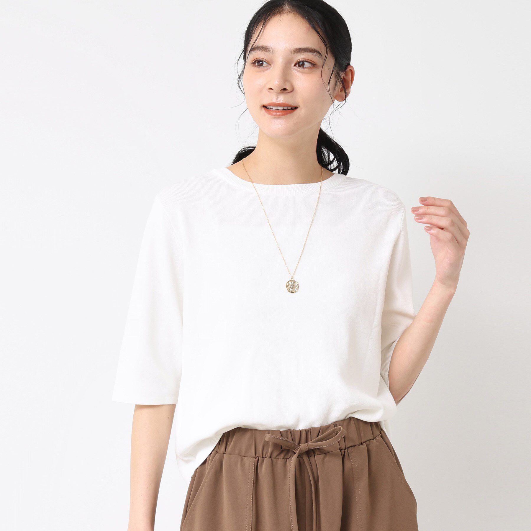 Dessin「【UVカット/洗える】2WAY五分袖カーディガン」|ニット・セーター|