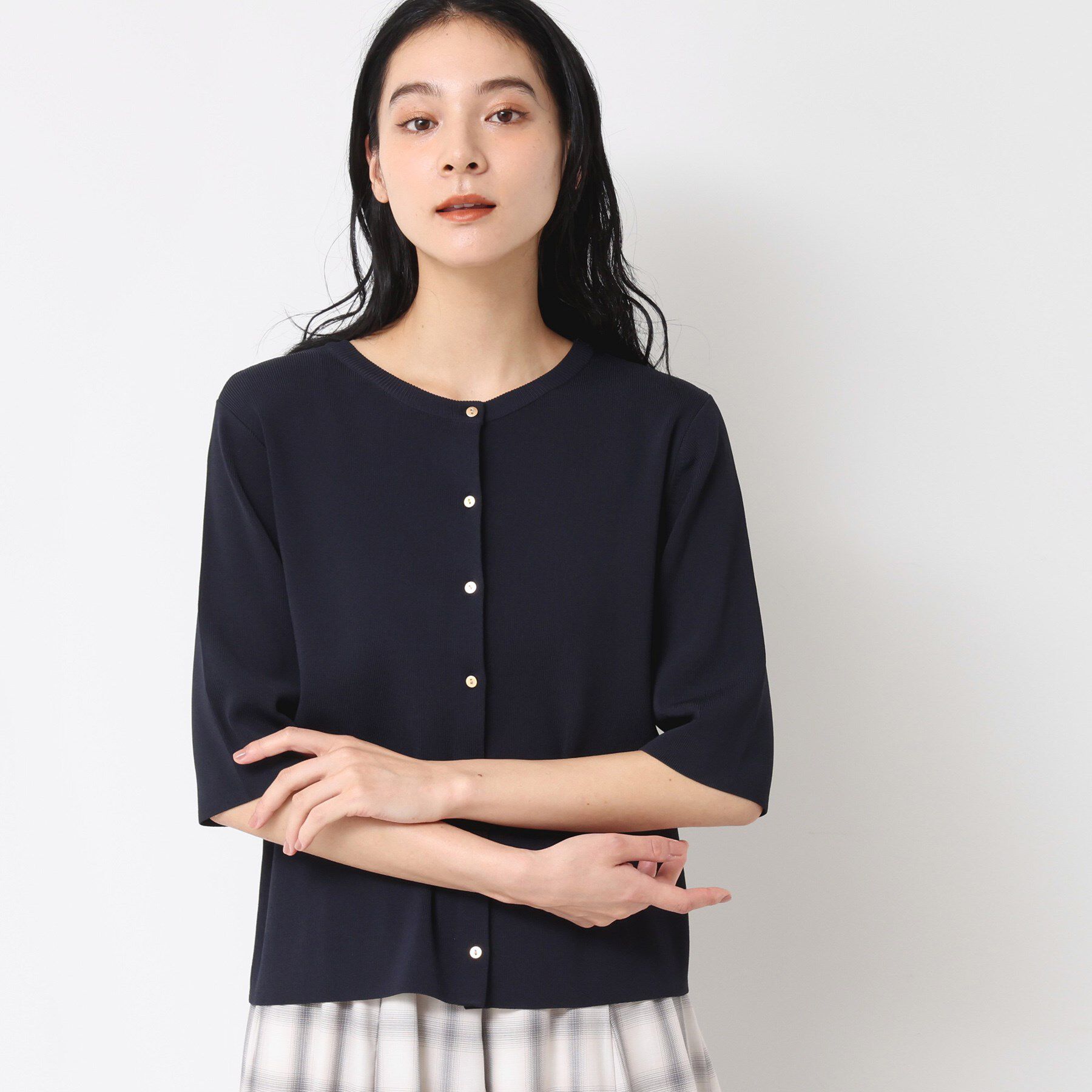 Dessin「【UVカット/洗える】2WAY五分袖カーディガン」|ニット・セーター|