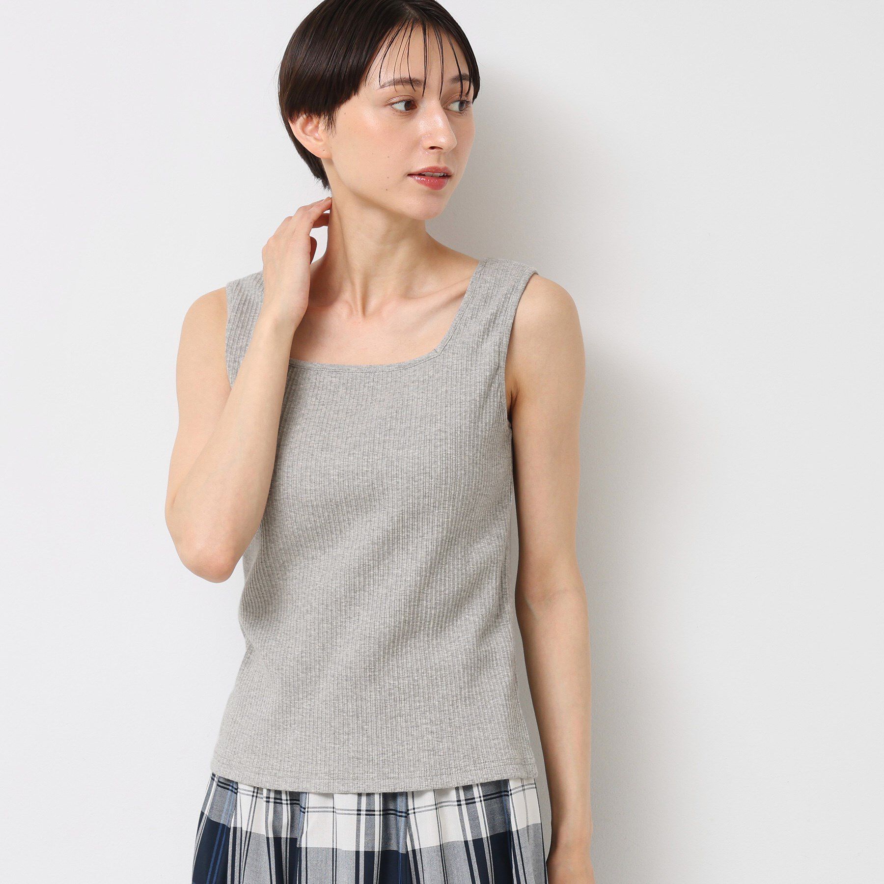 Dessin「【2WAY・洗える】リブタンクトップ」|キャミソール|