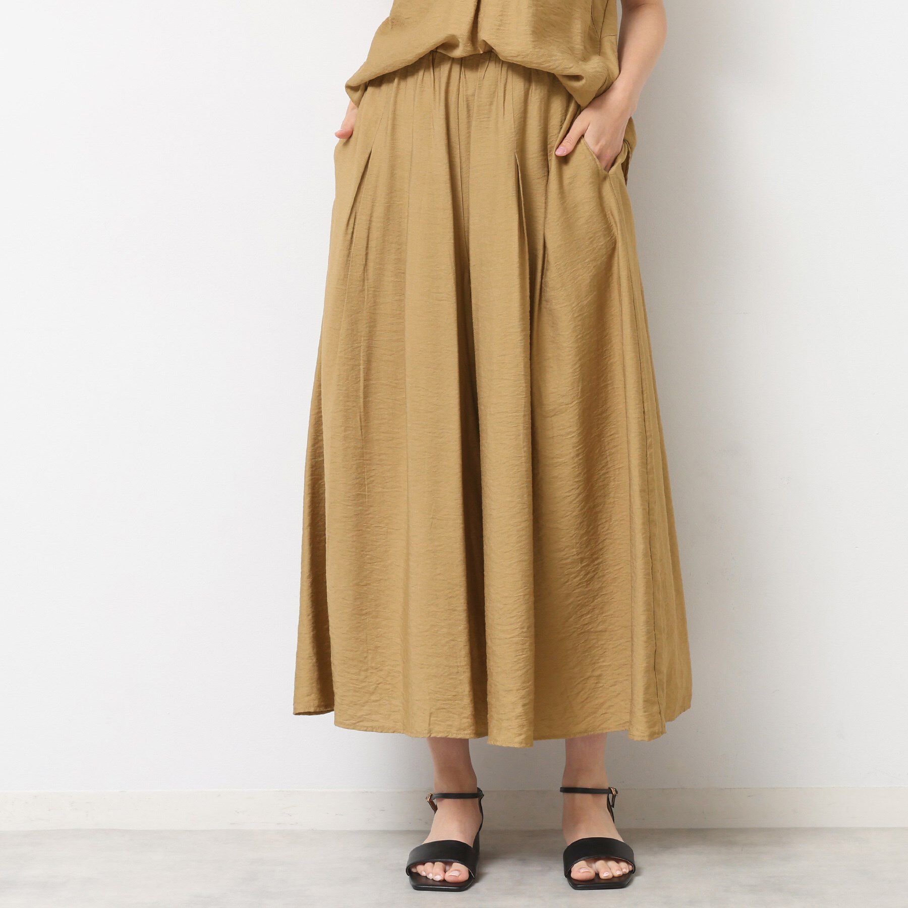 Dessin「【セットアップ可/ウエストゴム/洗える】ドレープワイドパンツ」|その他|