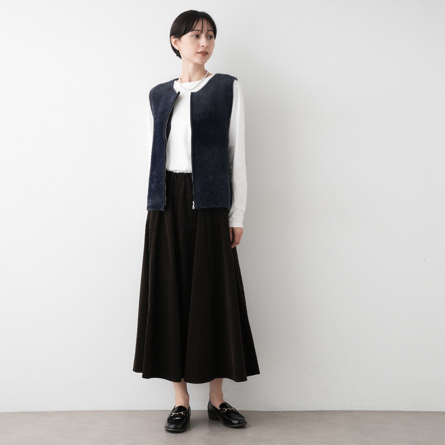 Dessin「【洗える】ファーヤーンジップジレ」|ベスト・ジレ|