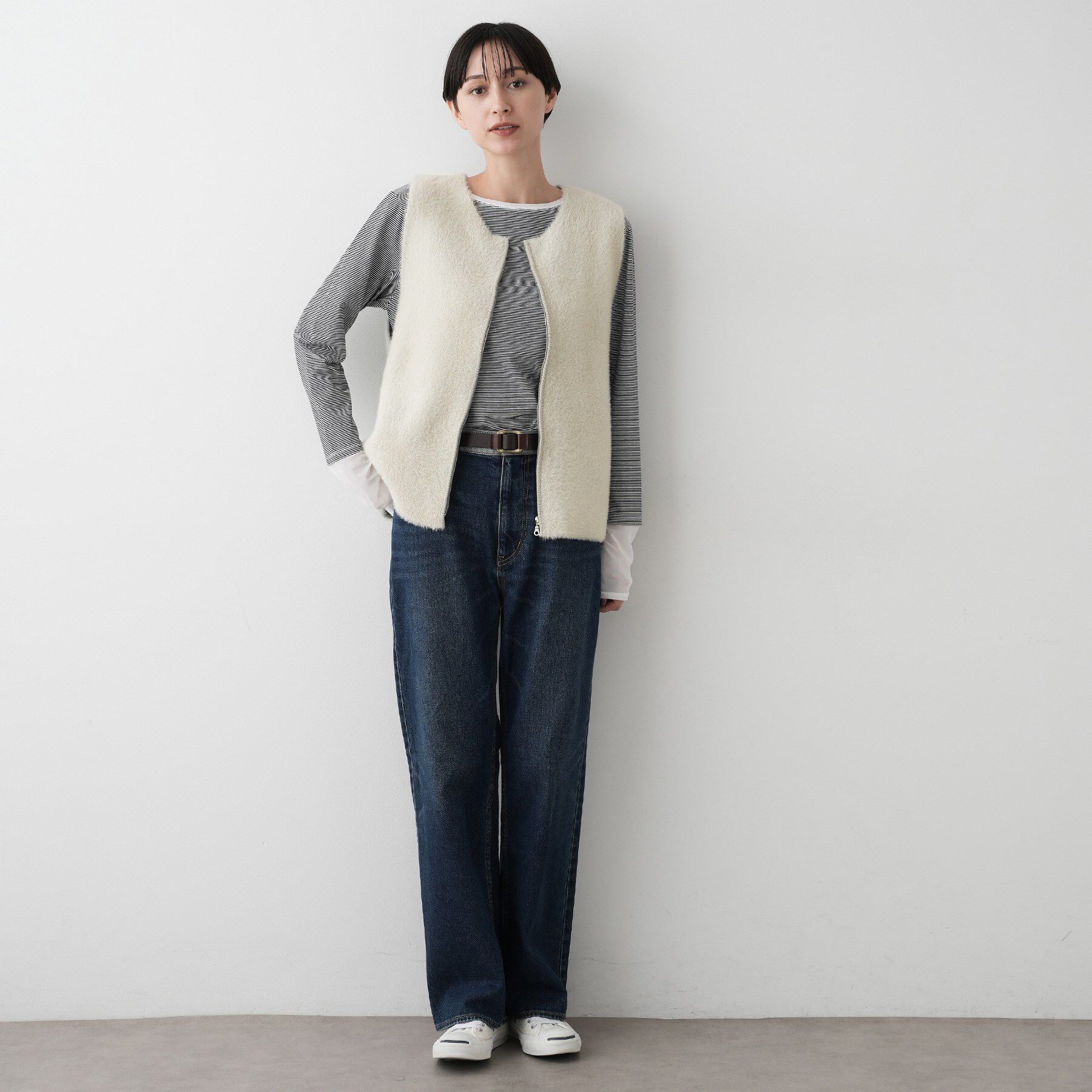 Dessin「【洗える】ファーヤーンジップジレ」|ベスト・ジレ|