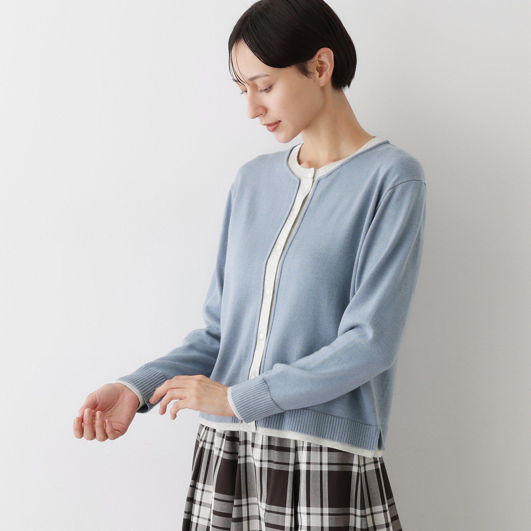 Dessin「【洗える】バイカラーカーディガン」|カーディガン|