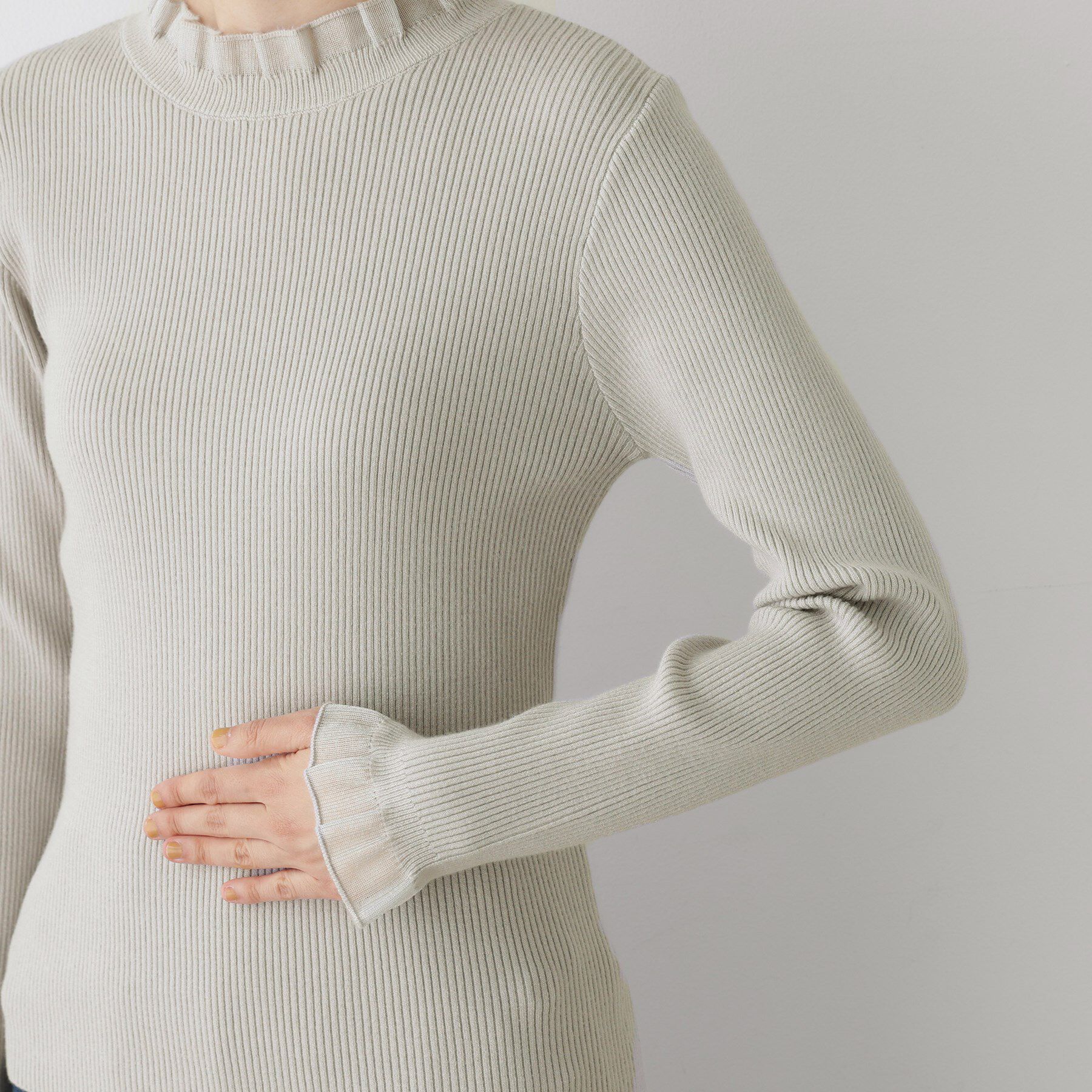 Dessin「【洗える】オーガンジーフリルニット」|ニット・セーター|