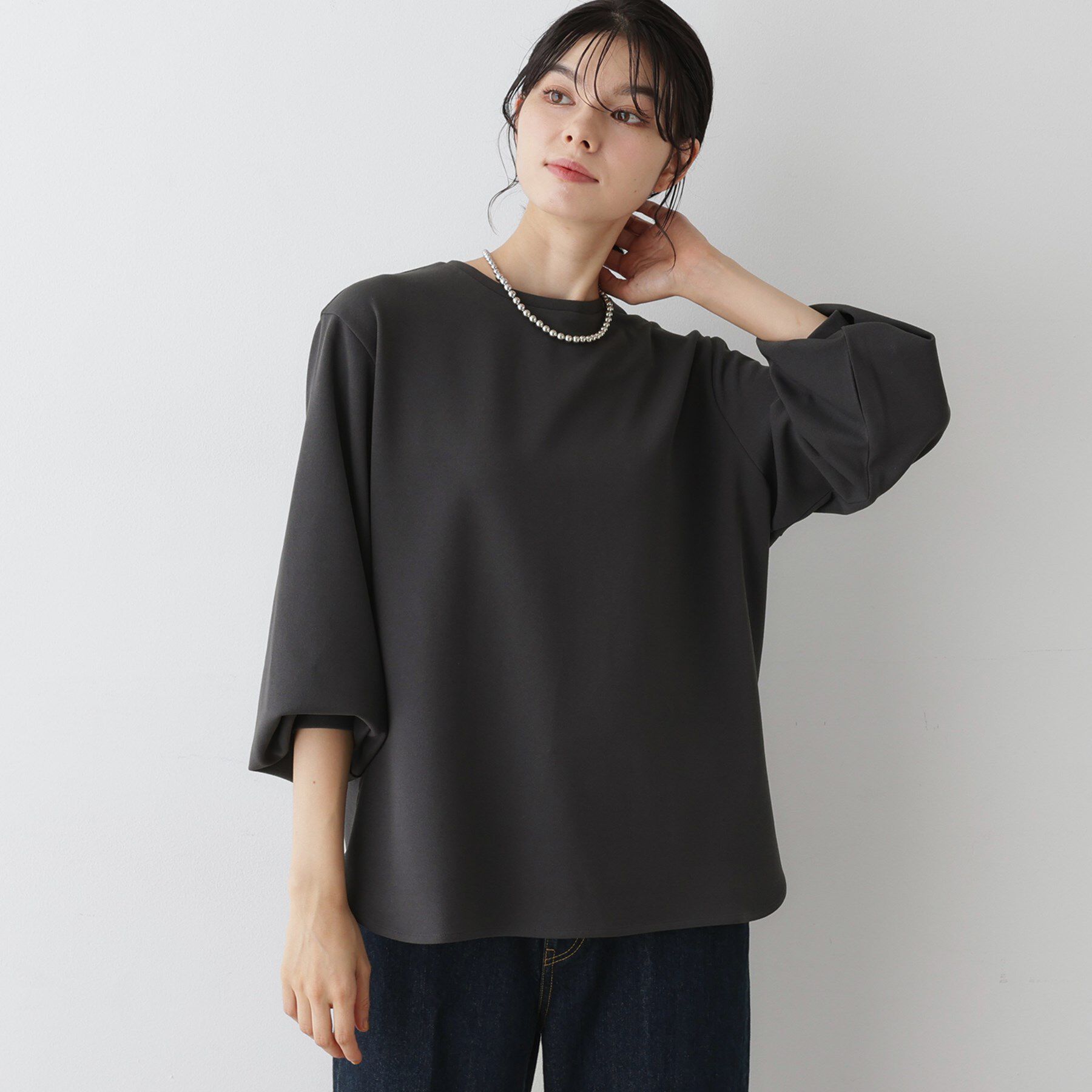 Dessin「【体型カバー・洗える】ドロップショルダーブラウス」|シャツ・ブラウス|