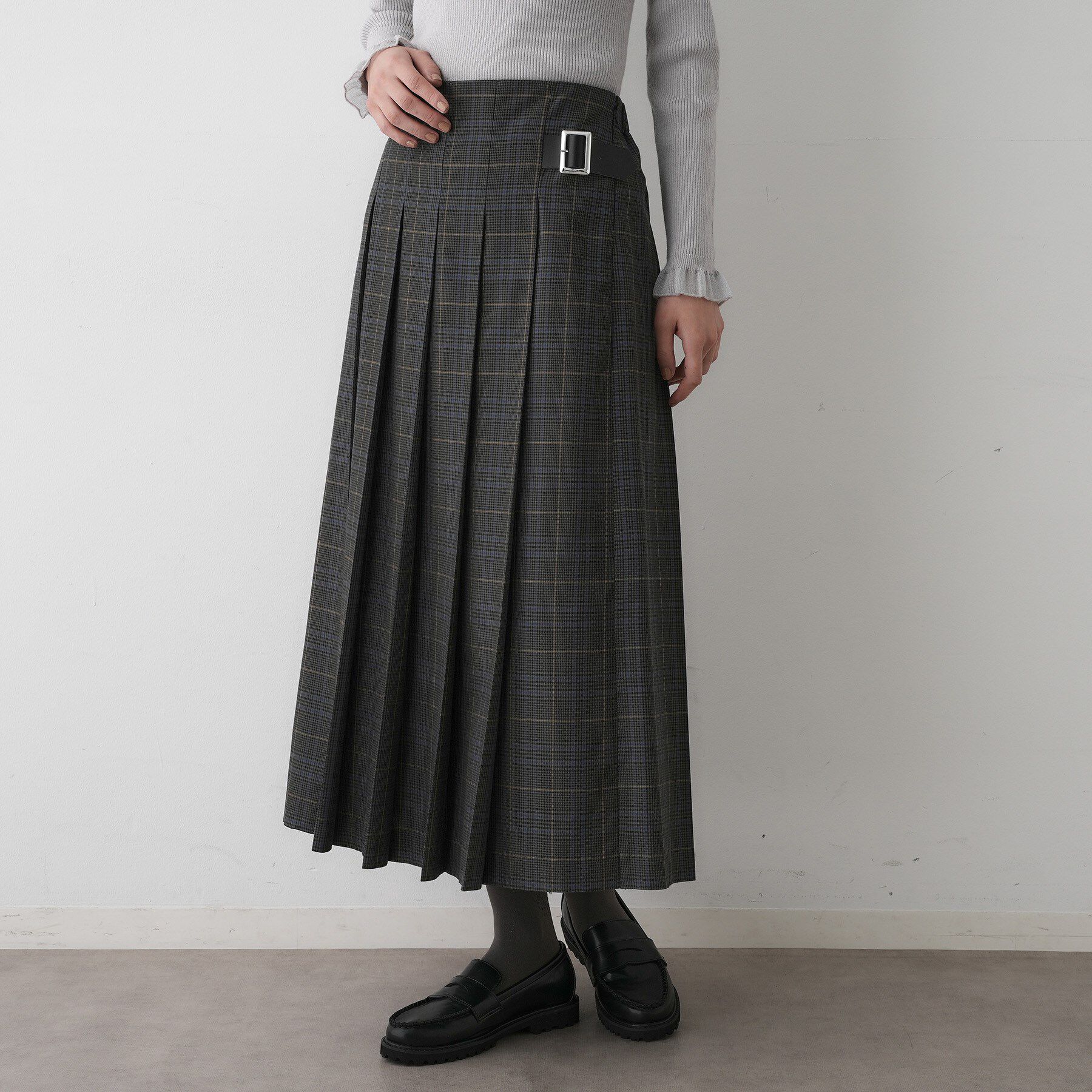 Dessin「【洗える】ワイドプリーツスカート」|スカート|ブルー(293)