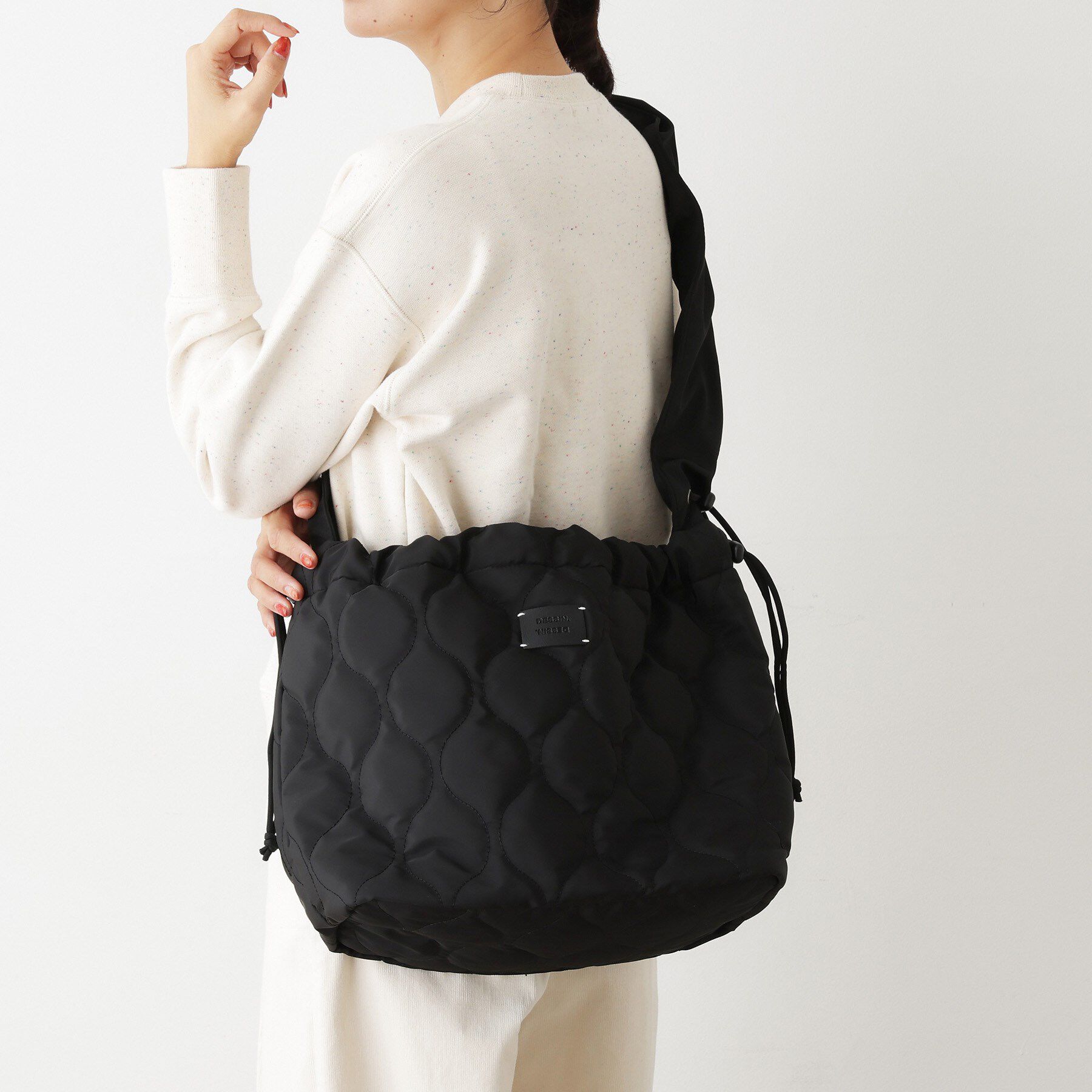 Dessin「中綿キルティングシャーリングショルダー」|ショルダー・メッセンジャー|ブラック(019)
