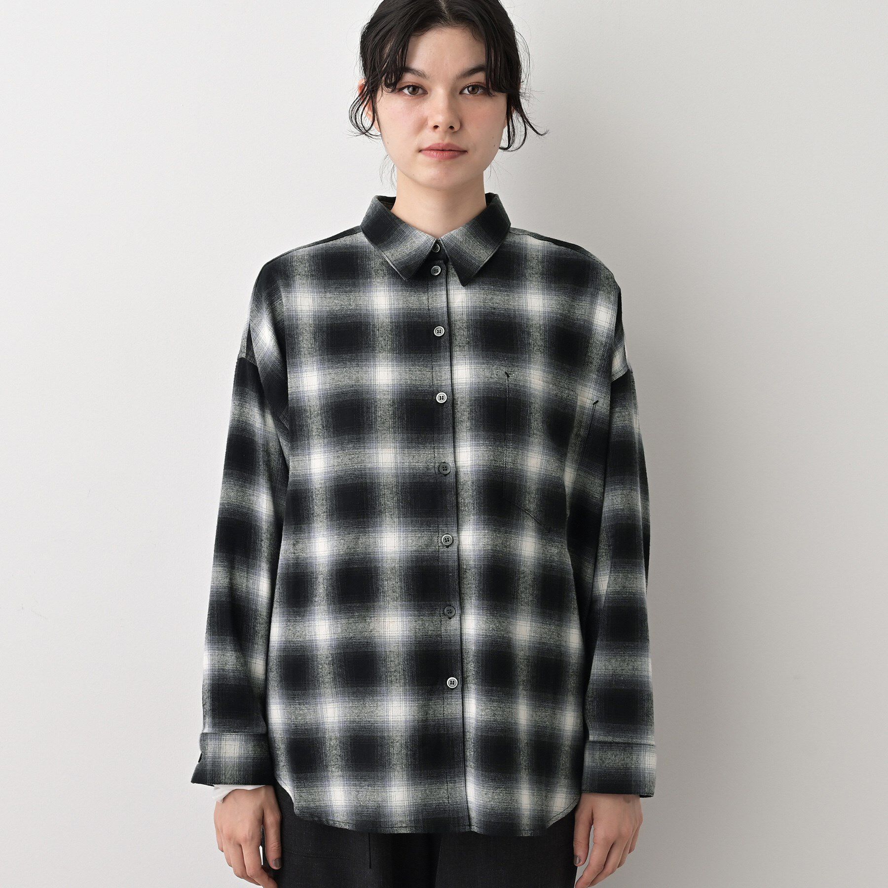 Dessin「【洗える】起毛オンブレーチェック柄シャツ」|シャツ・ブラウス|