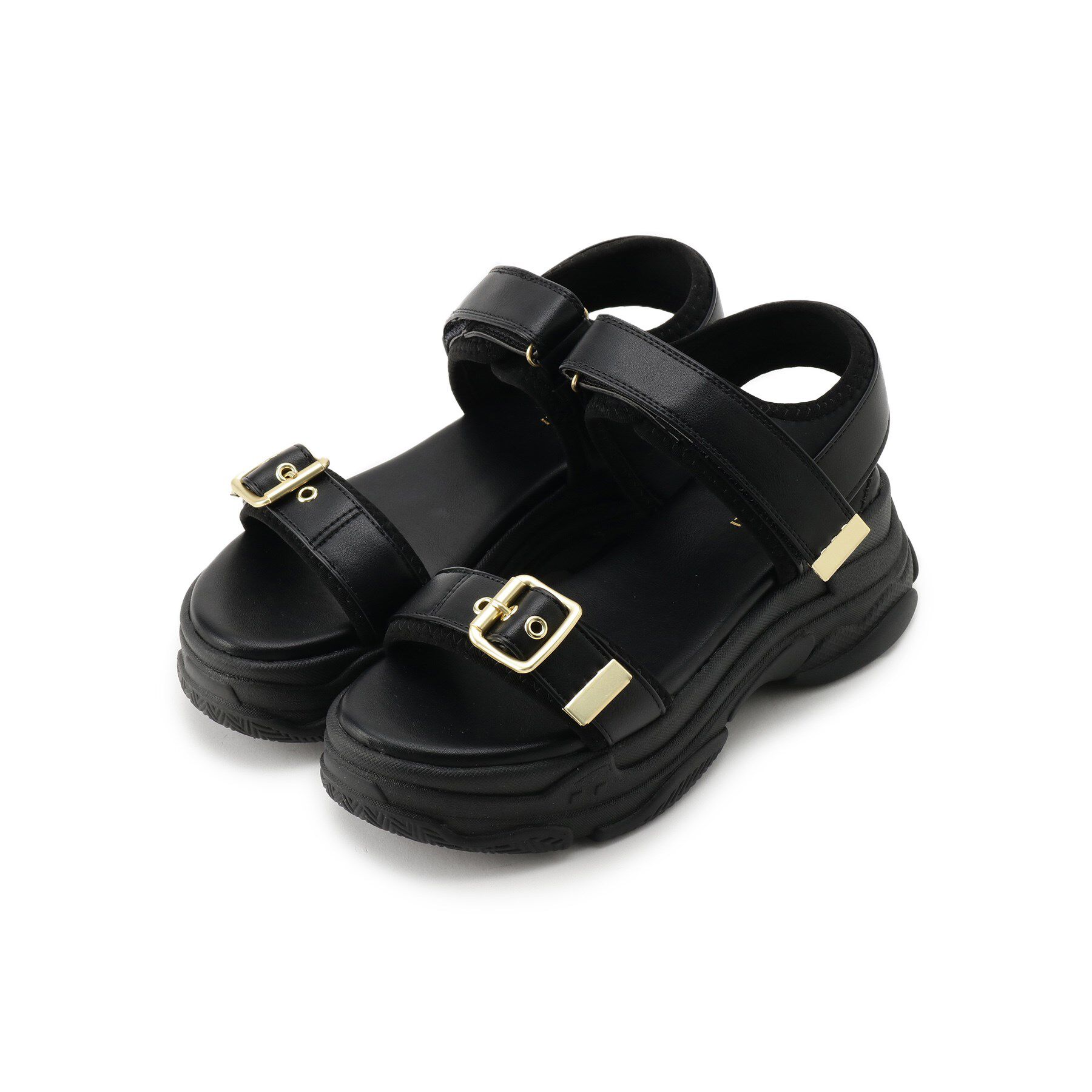 ITS&rsquo;DEMO「【M・L展開】バックルベルト合皮スポサン」|サンダル|