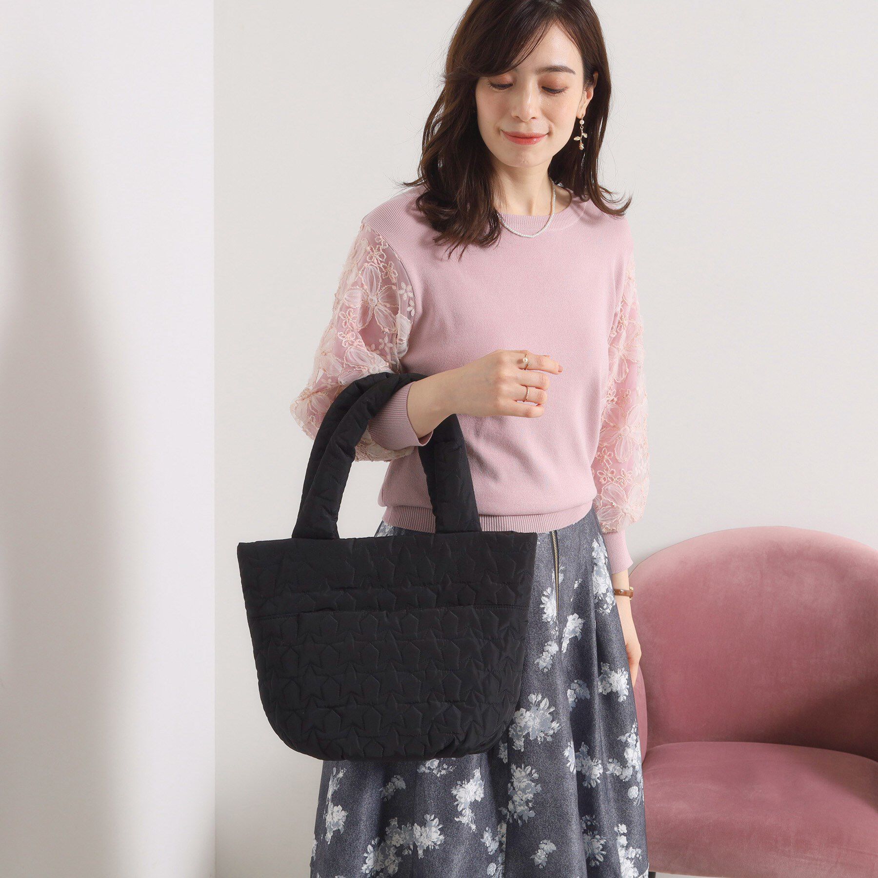 ITS&rsquo;DEMO「星柄キルトミニトート」|トートバッグ|