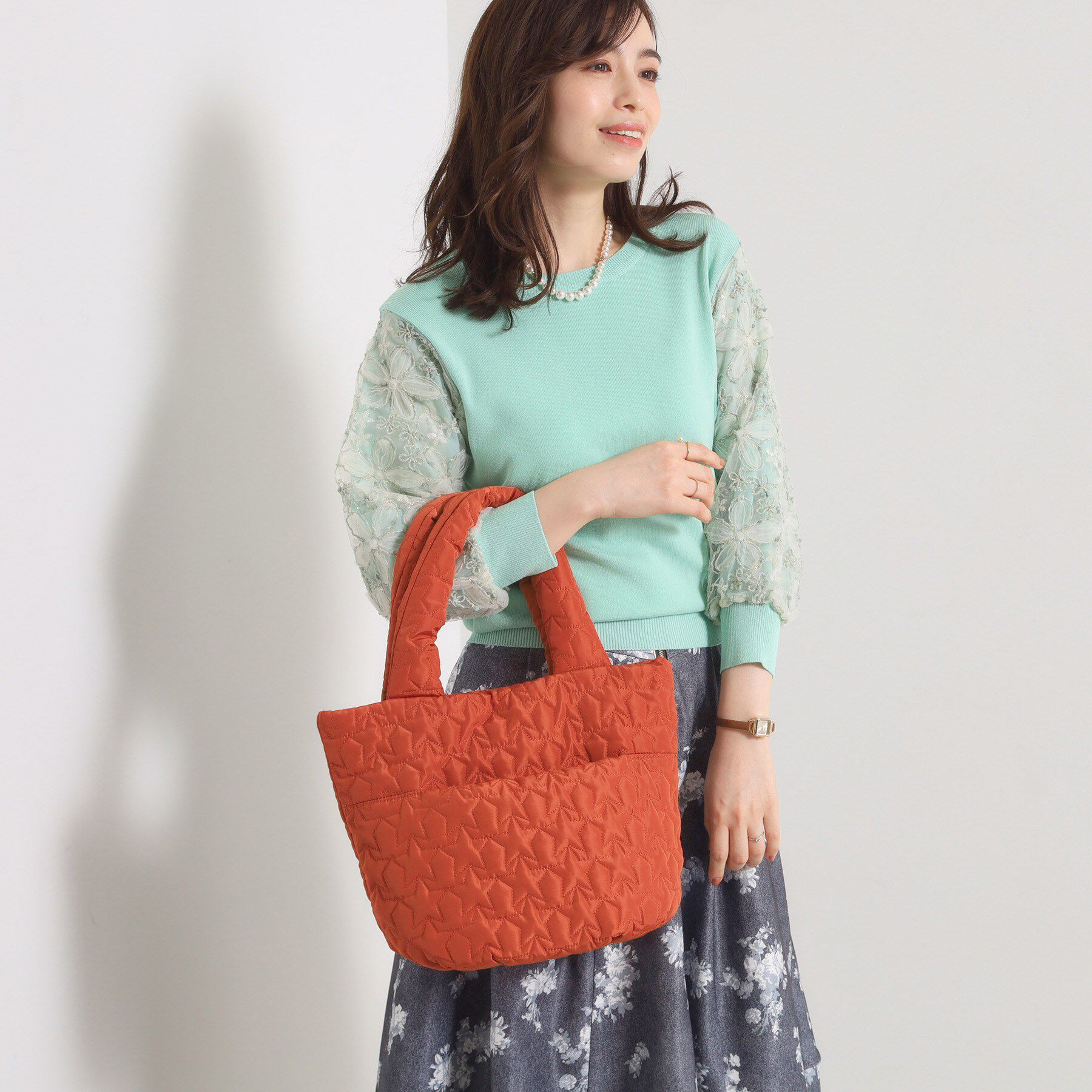 ITS&rsquo;DEMO「星柄キルトミニトート」|トートバッグ|