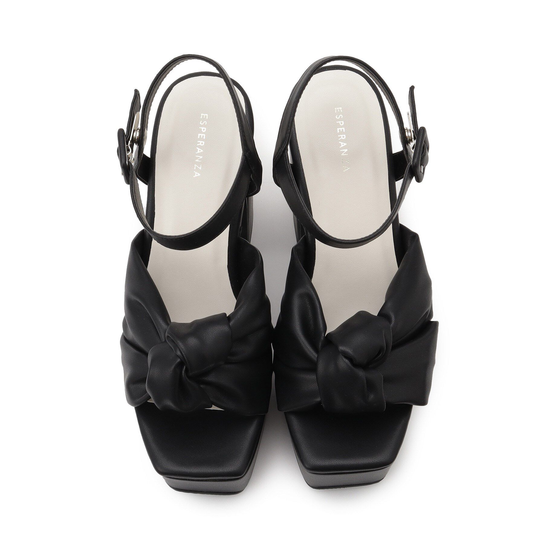 ESPERANZA「【ラク盛り／サンダル】リピーター続出／脚長美脚　ツイストリボンサンダル」|サンダル|