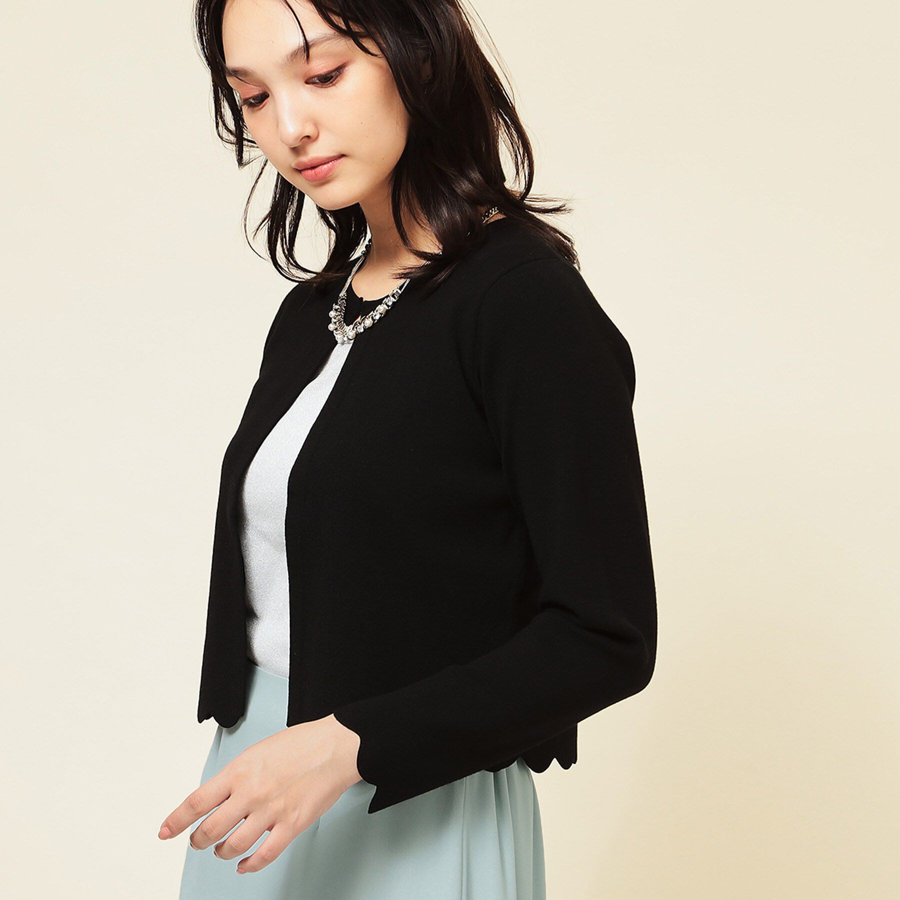 SunaUna「【4色展開／定番】スカラップボレロ」|カーディガン|