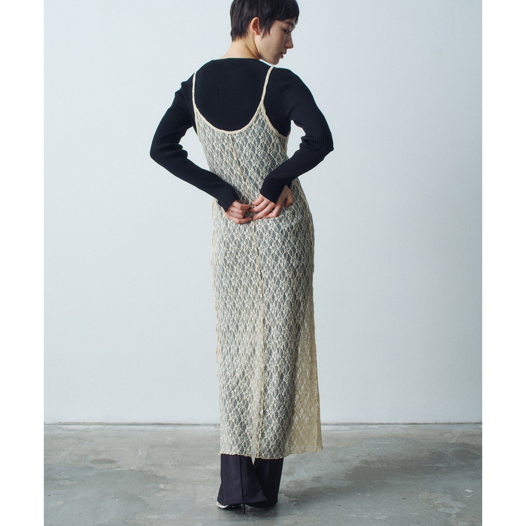 CODE A「stretch lace cami dress」|ワンピース|
