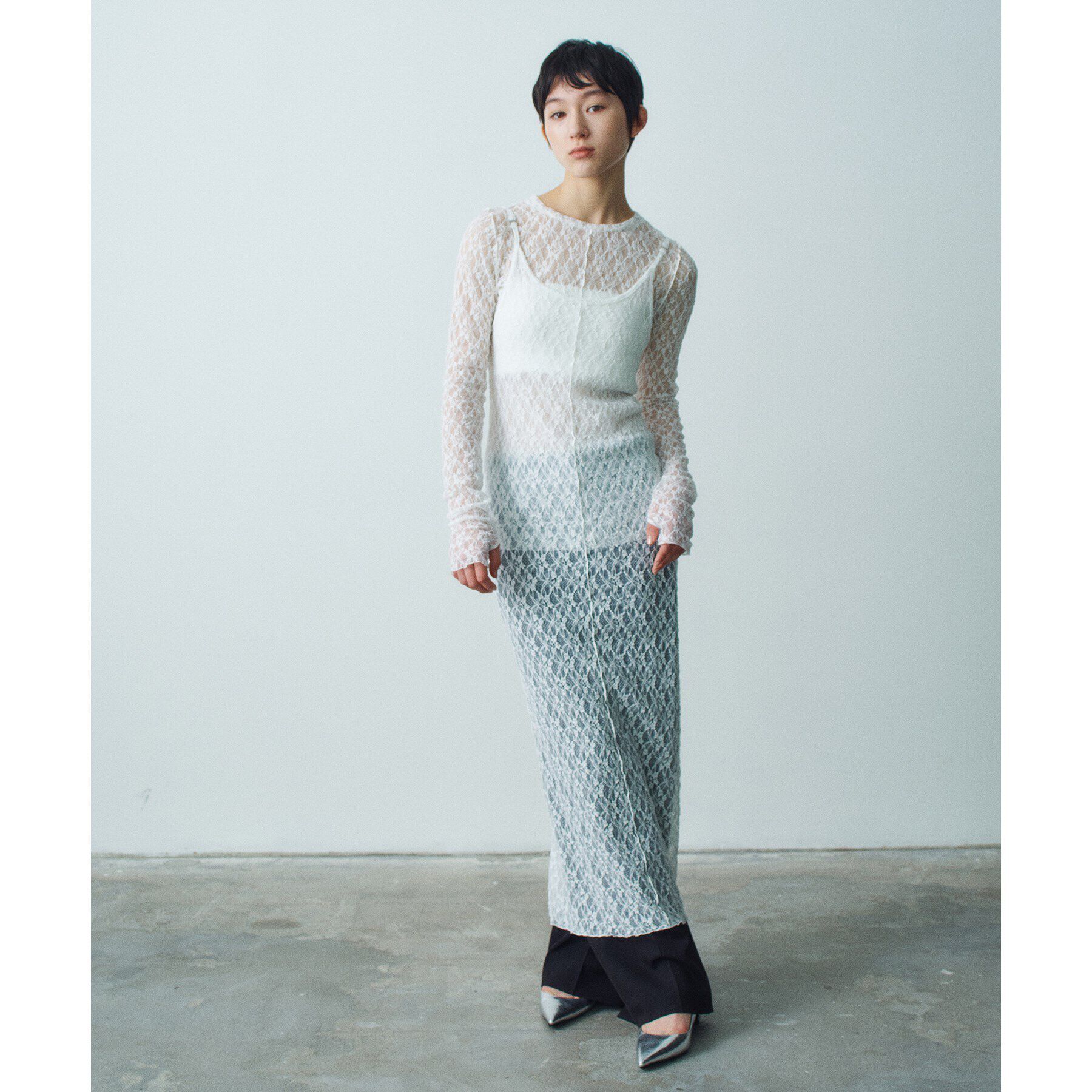 CODE A「stretch lace cami dress」|ワンピース|