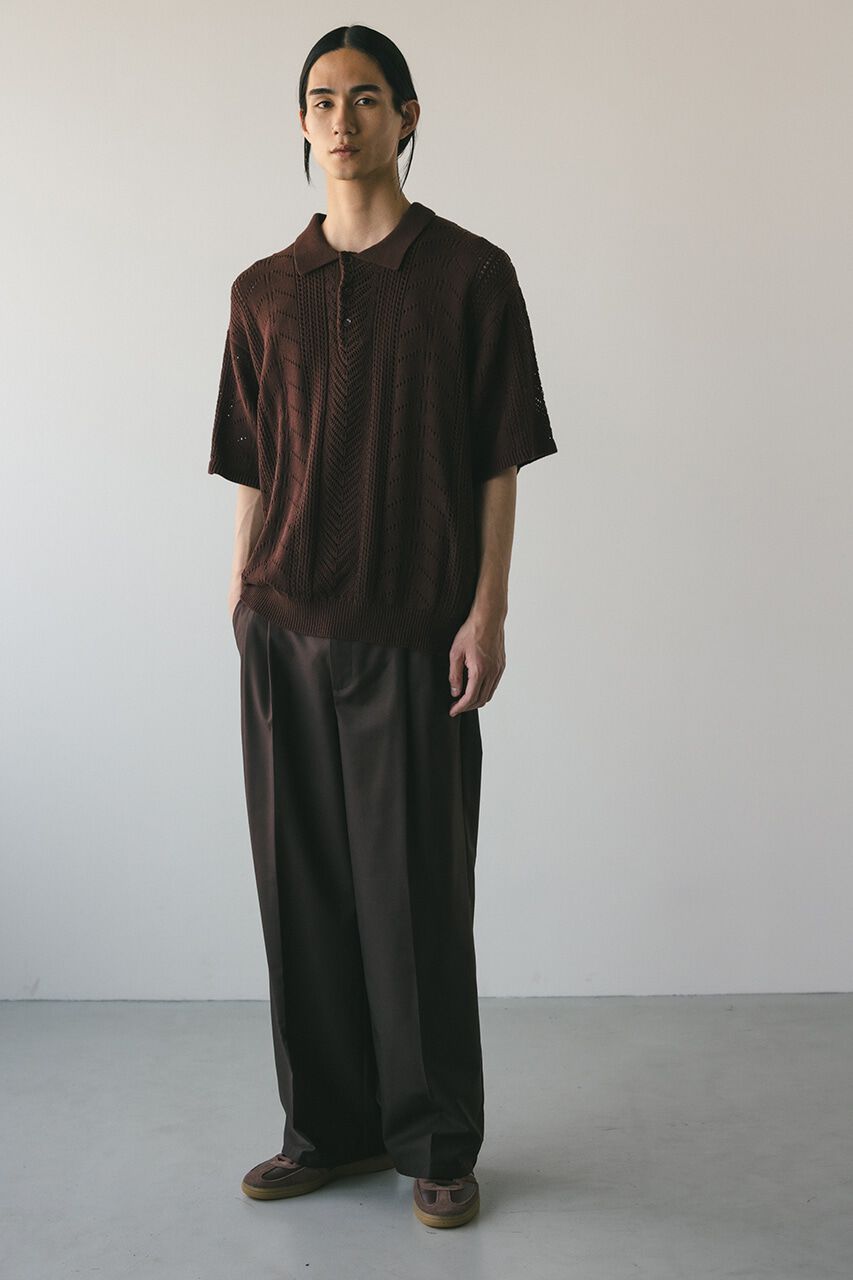 STYLEMIXER「クロシェニットポロ」|ニット・セーター|BRN