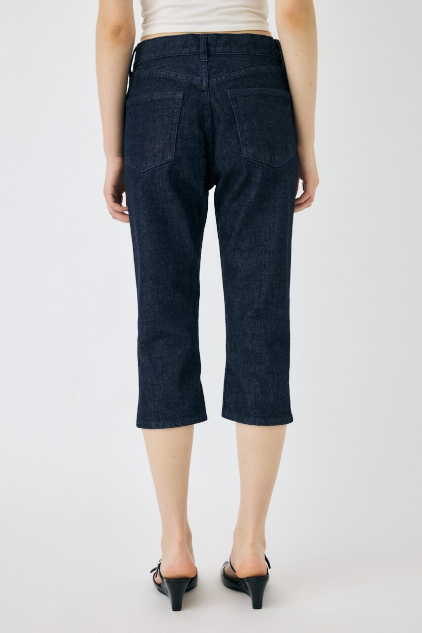 MOUSSY「HEM SLIT カプリ」|デニム|