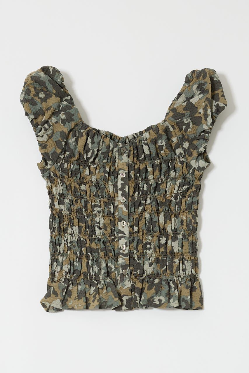 MOUSSY「OPEN NECK GATHER ブラウス」|シャツ・ブラウス|