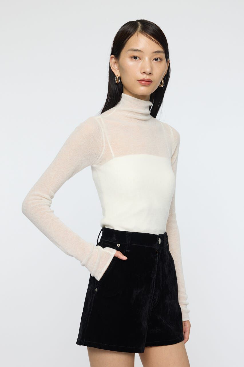 MOUSSY「SHEER TURTLE NECK ニットトップス」|ニット・セーター|