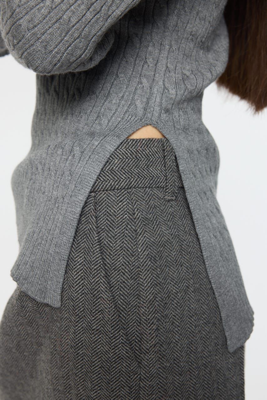 MOUSSY「ASYMMETRY SHOULDER CABLE ニット」|ニット・セーター|