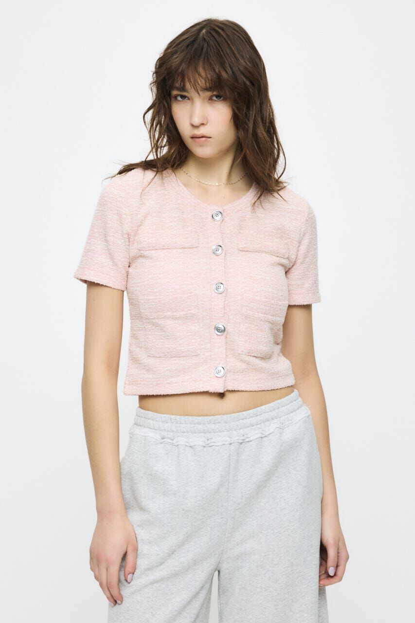 MOUSSY「TWEED CRUSH トップス」|Tシャツ・カットソー|PNK