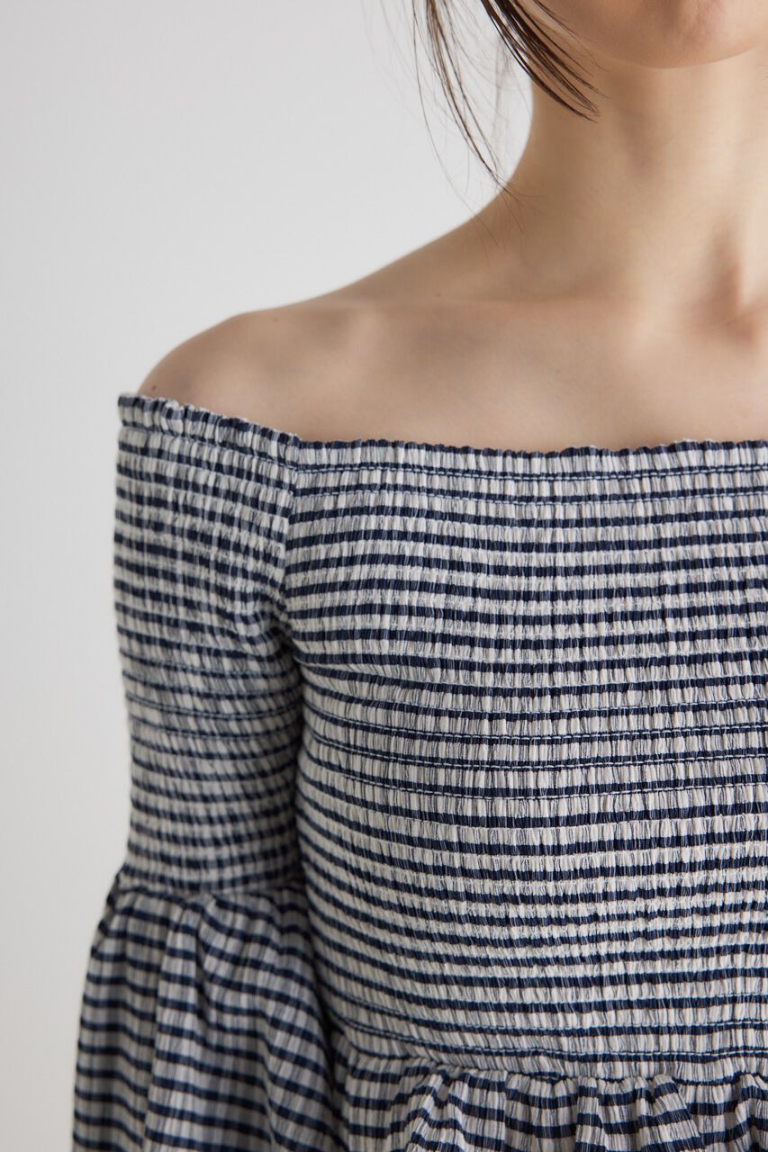 rienda「シャーリングオフショルクロップドTOP」|その他|