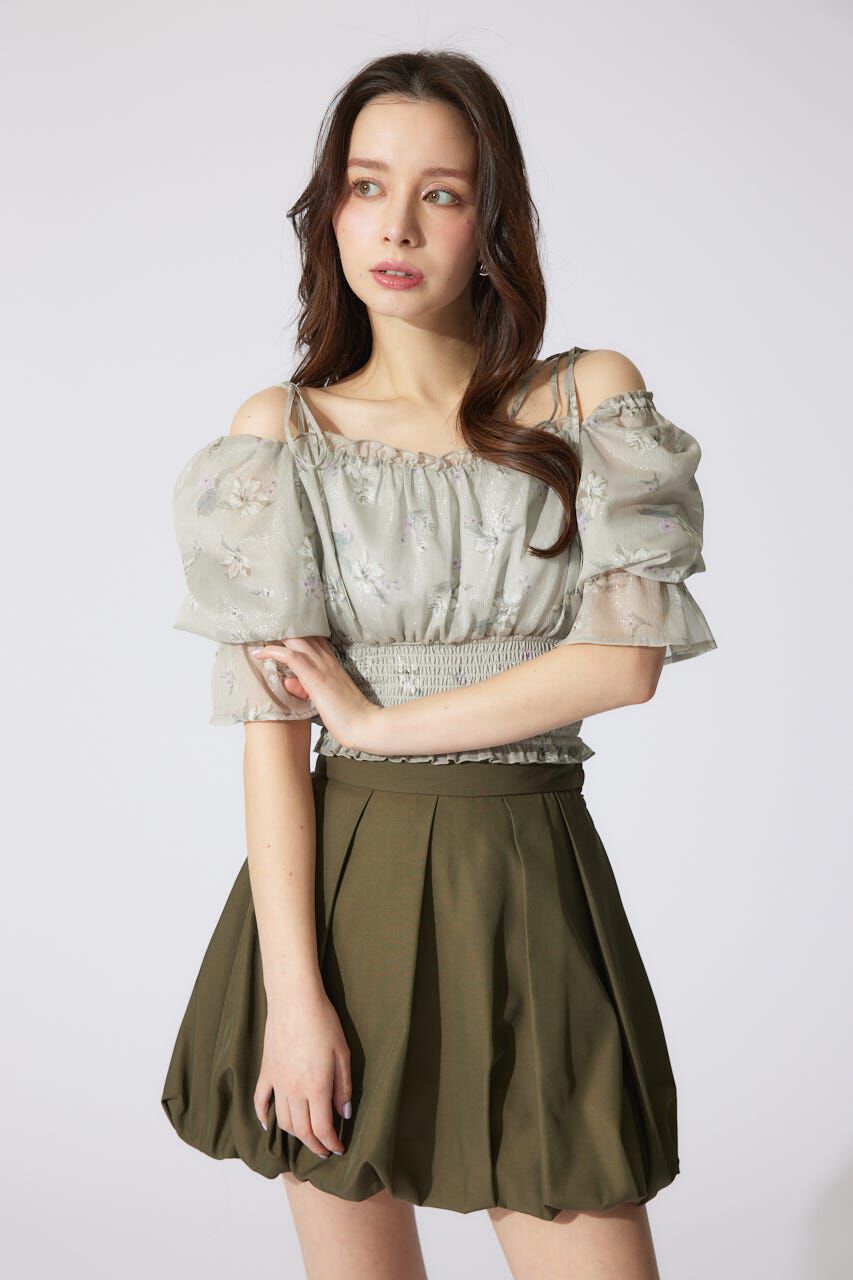 rienda「パフスリーブシャーリングブラウス」|シャツ・ブラウス|BEG