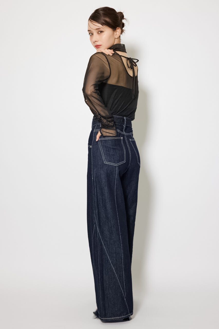 rienda「2WAYスリーブギャザーシアートップス」|Tシャツ・カットソー|