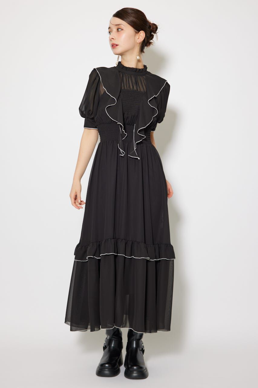 rienda「フロントロングフリルマルチパターンワンピース」|ワンピース|