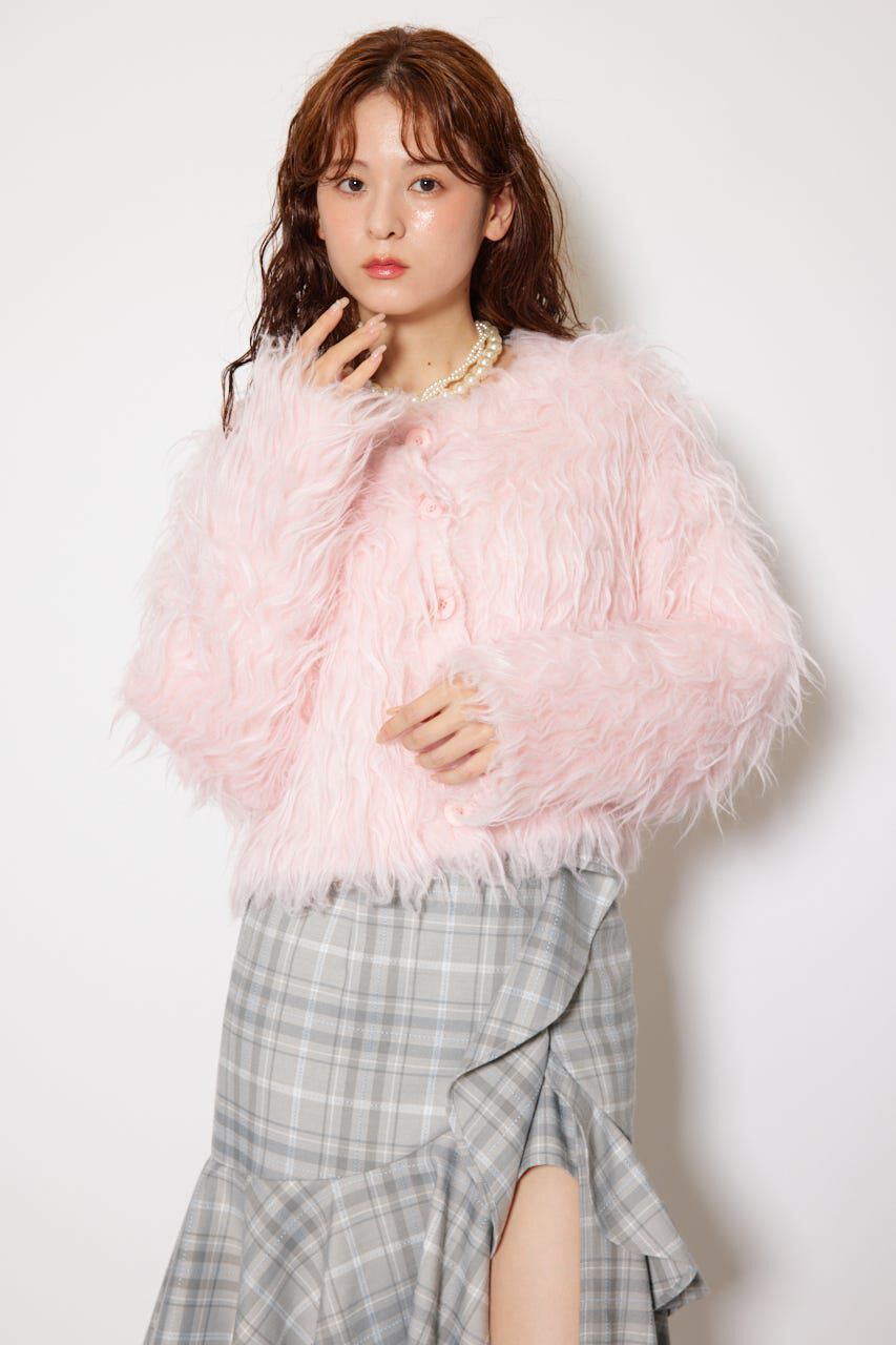 rienda「2WAYロングシャギーショートニットカーディガン」|カーディガン|PNK