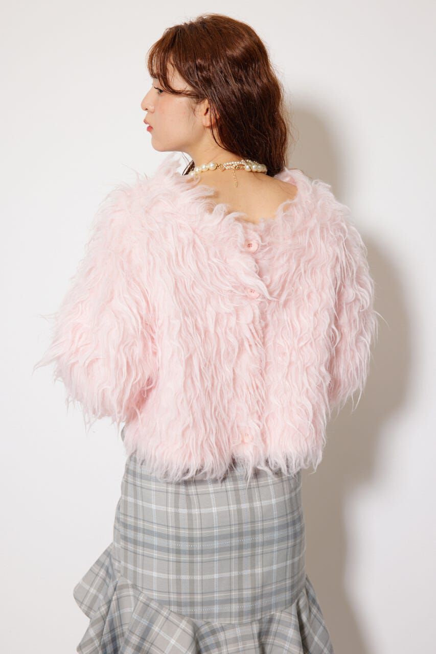 rienda「2WAYロングシャギーショートニットカーディガン」|カーディガン|