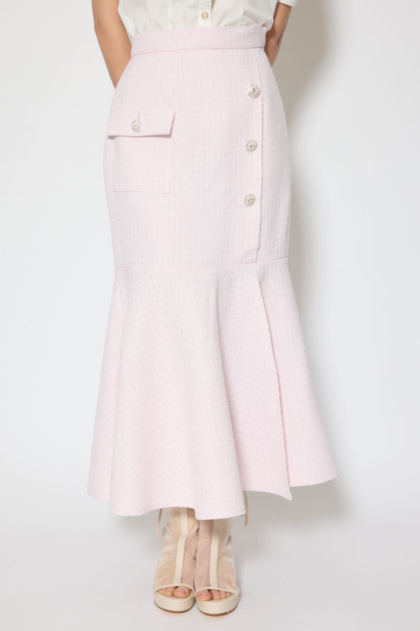 rienda「ラップスリットツイードマーメイドスカート」|スカート|