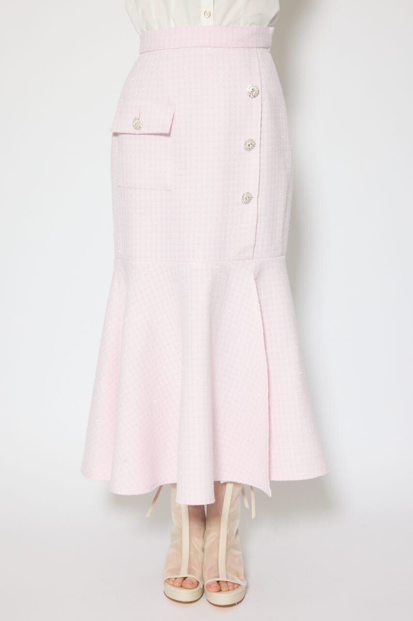 rienda「ラップスリットツイードマーメイドスカート」|スカート|