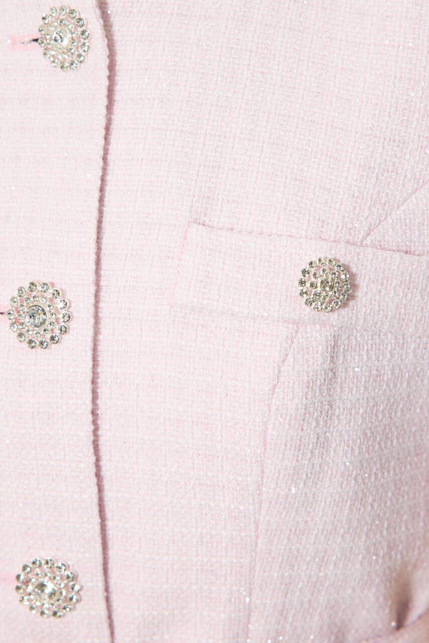 rienda「ノーカラーツイードペプラムジャケット」|その他|