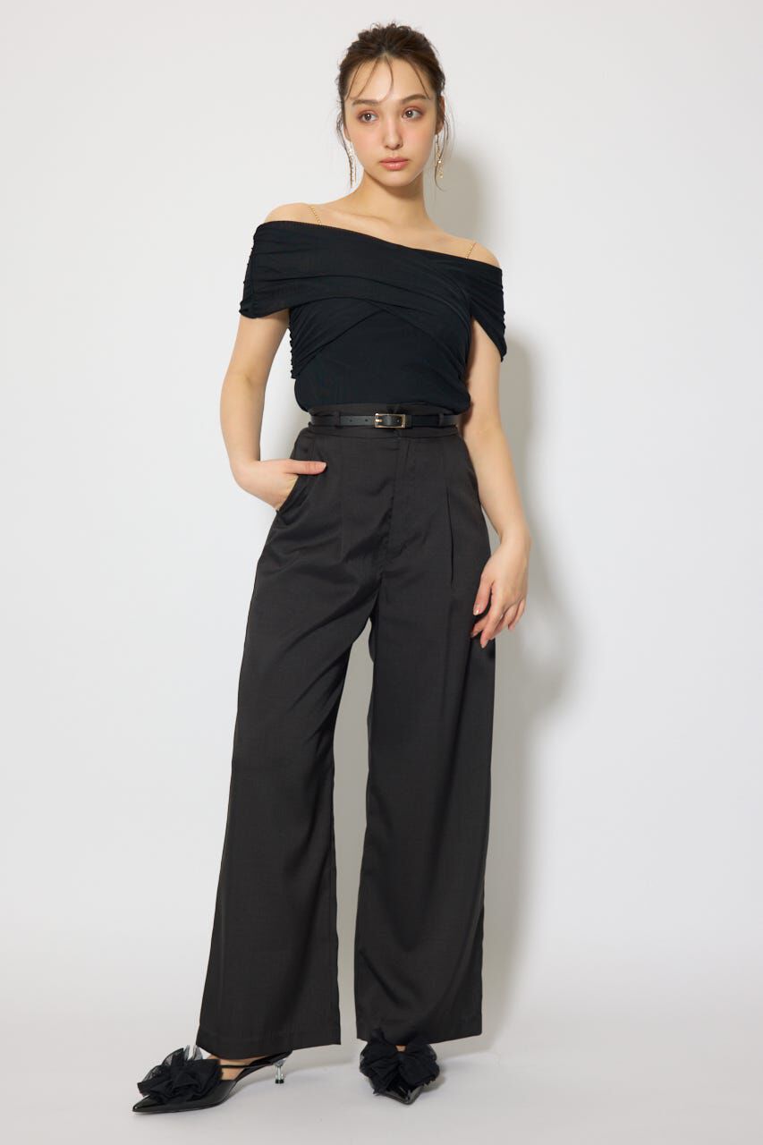 rienda「フロントクロスチュールカットトップス」|Tシャツ・カットソー|