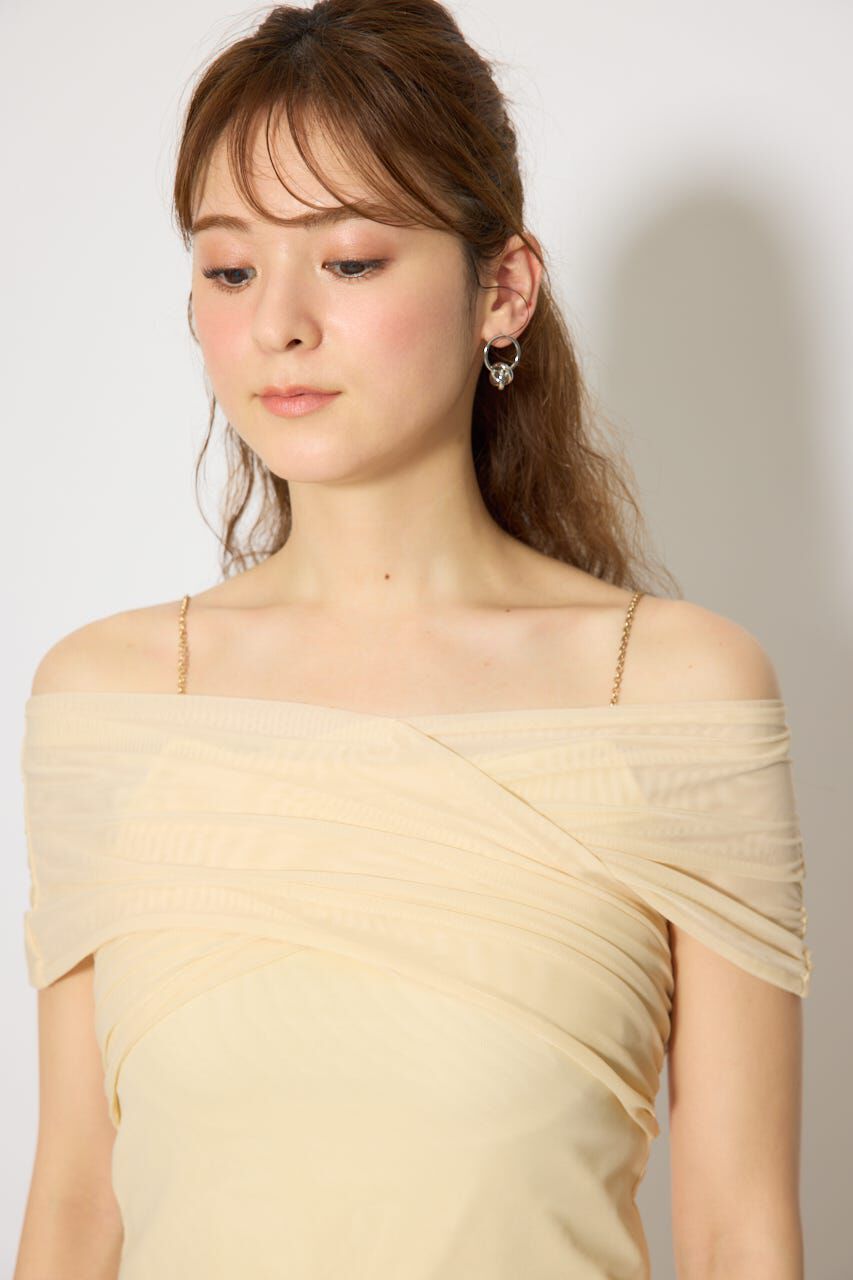 rienda「フロントクロスチュールカットトップス」|Tシャツ・カットソー|