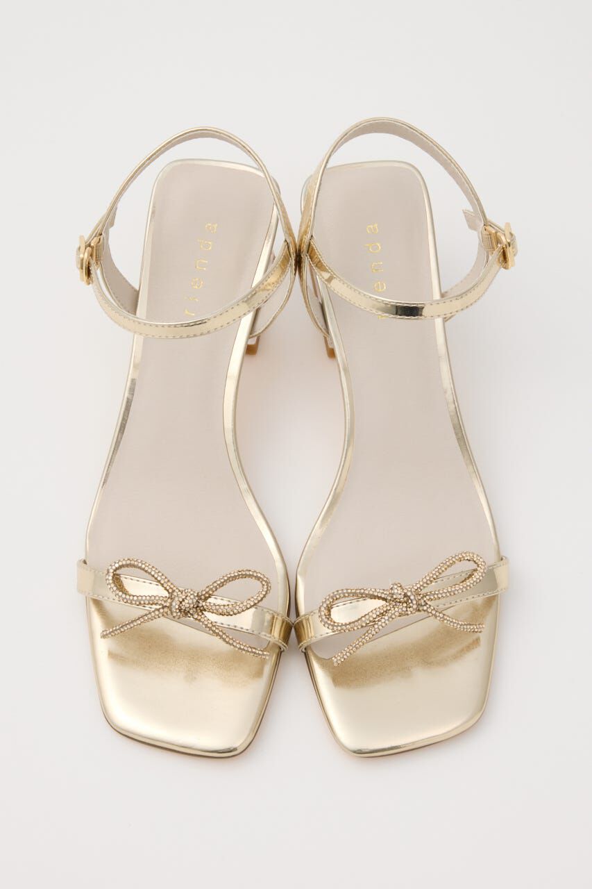 rienda「ビジューリボンクリアヒールサンダル」|サンダル|