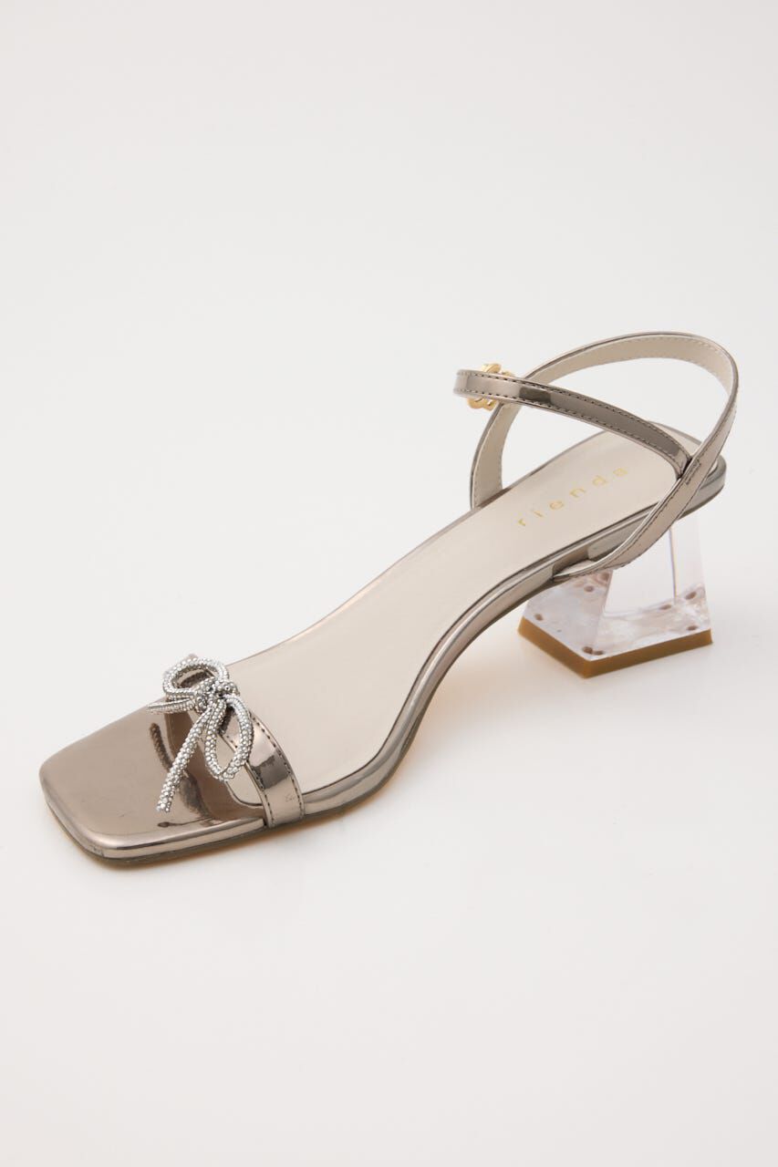 rienda「ビジューリボンクリアヒールサンダル」|サンダル|