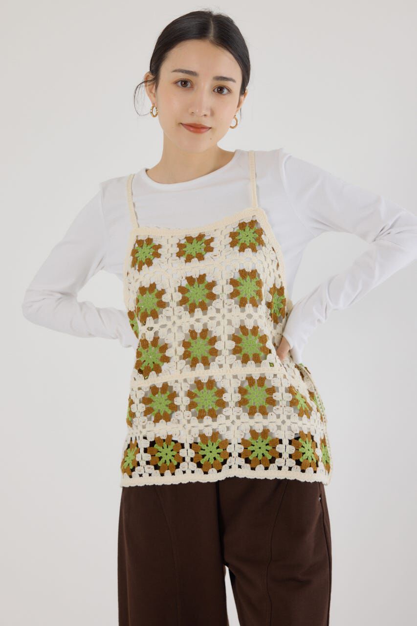 RODEO CROWNS「FLOWERクロシェキャミソール」|キャミソール|