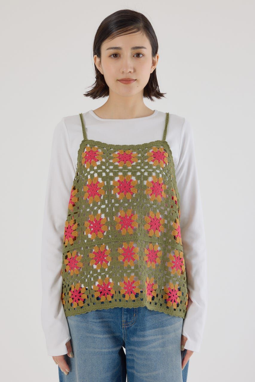 RODEO CROWNS「FLOWERクロシェキャミソール」|キャミソール|