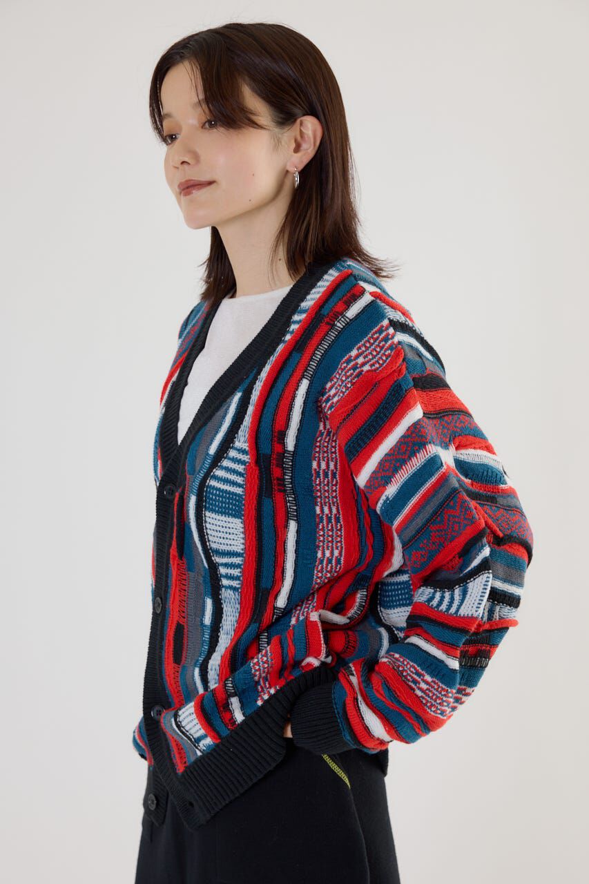 RODEO CROWNS「3Dマルチカラーニットカーディガン」|カーディガン|