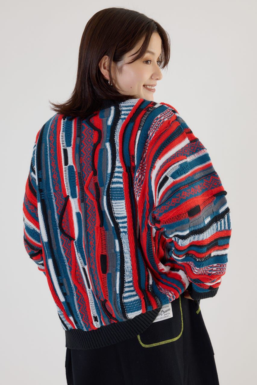 RODEO CROWNS「3Dマルチカラーニットカーディガン」|カーディガン|