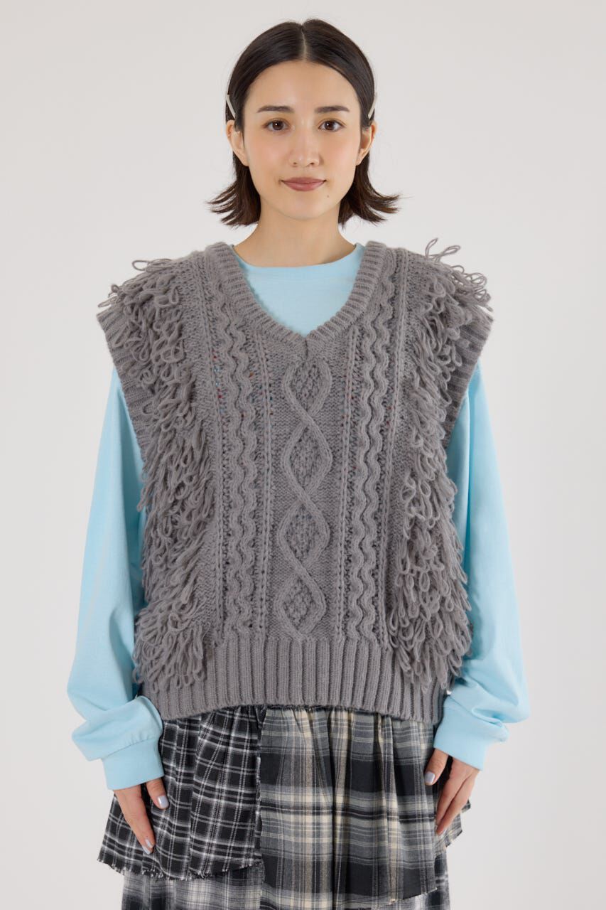 RODEO CROWNS「ケーブルニットベスト」|ニット・セーター|