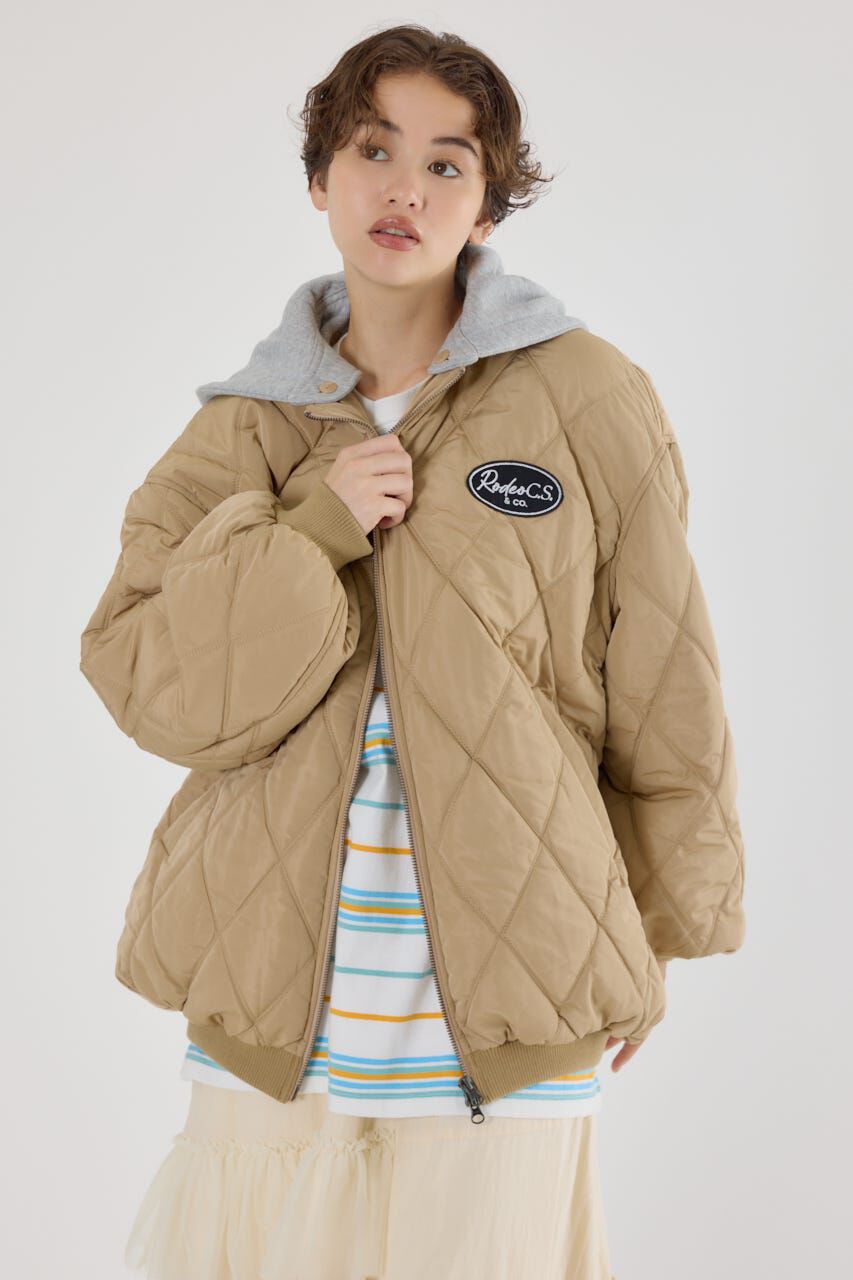 RODEO CROWNS「キルティングフードブルゾン」|ブルゾン・スタジャン|