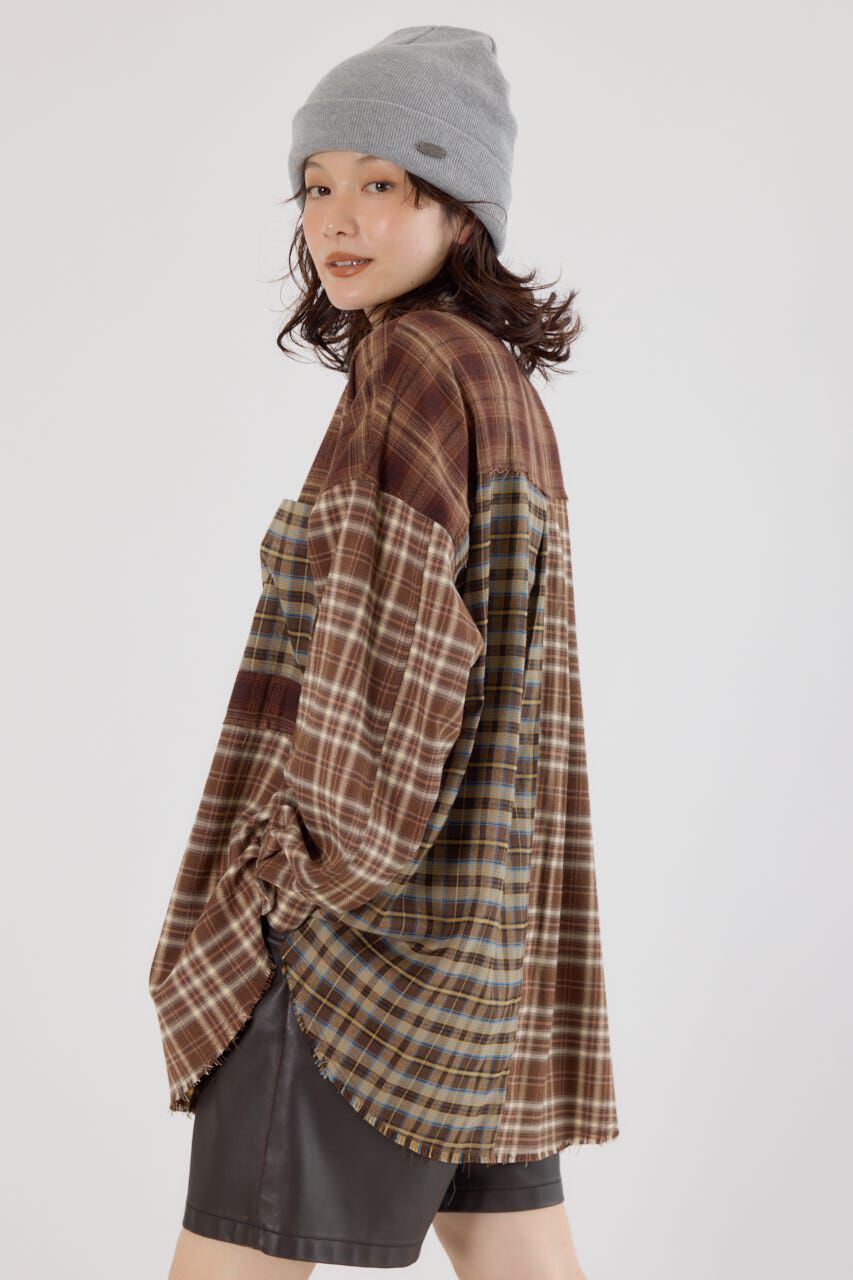 RODEO CROWNS「パッチワークチェックシャツ」|シャツ・ブラウス|